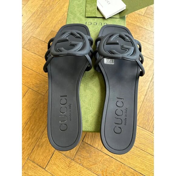 Gucci Women Sandals Slides Rubber .size9.5 - Picture 4 of 6